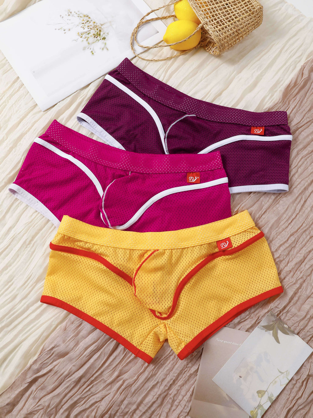 Boxer de sport respirant microfibre homme — lot de 3, uni, du S au XL (modèle 2)