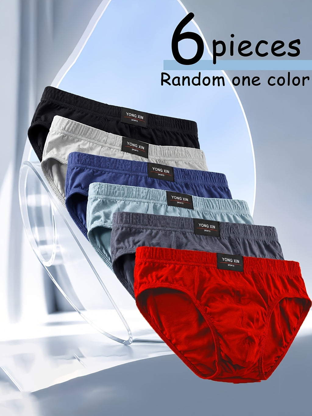 Boxer de sport respirant coton homme — lot de 6, uni, du S au 3XL