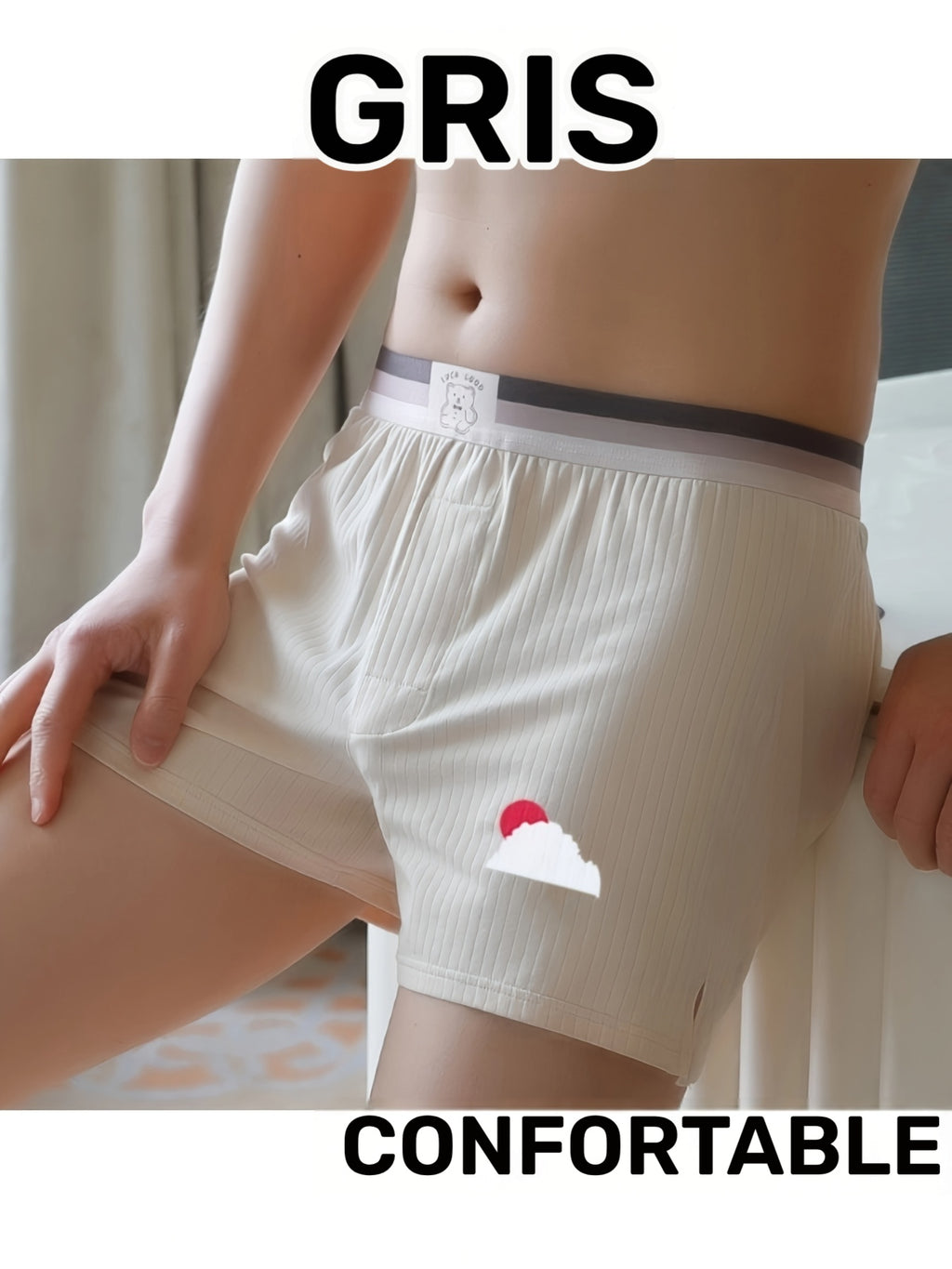 Boxer long large coton homme — lot de 3, imprimé