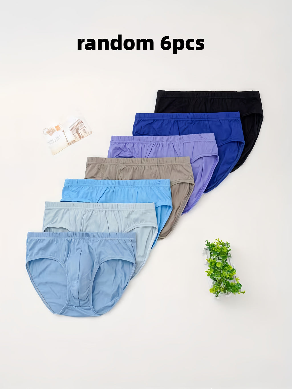 Slip large coton homme — lot de 6, uni