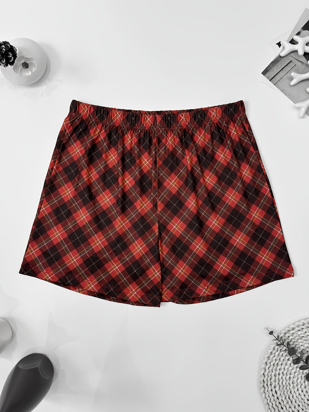 Boxer large d'intérieur microfibre homme — lot de 4, bourgogne