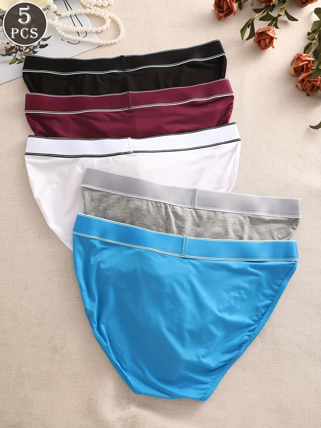 Slip de sport respirant coton homme — lot de 5, uni, du S au XL
