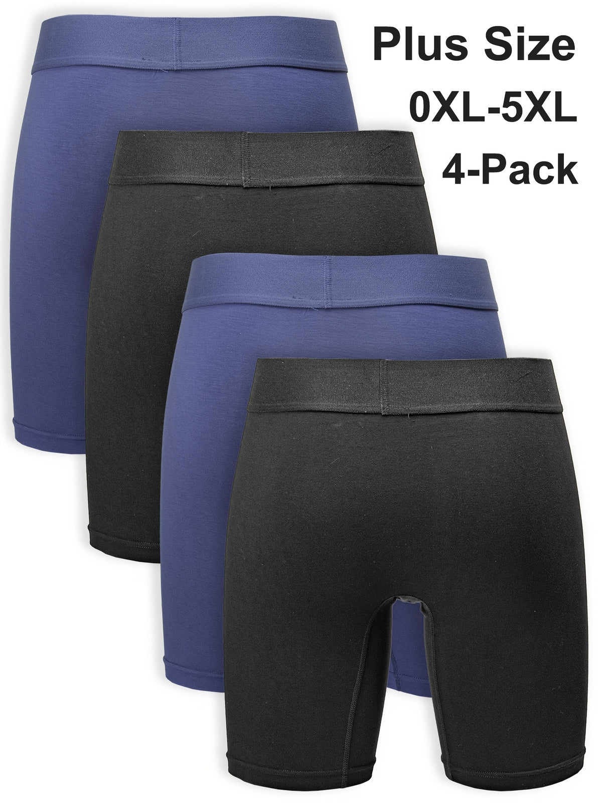 Boxer grande taille de sport modal homme — lot de 4, uni
