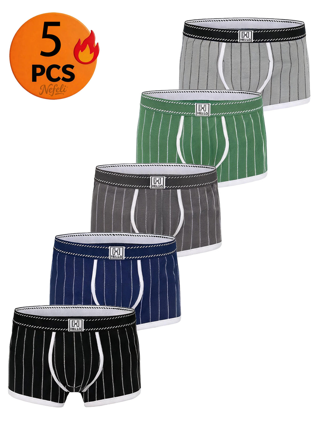 Boxer respirant coton homme — lot de 5, uni, du S au XL
