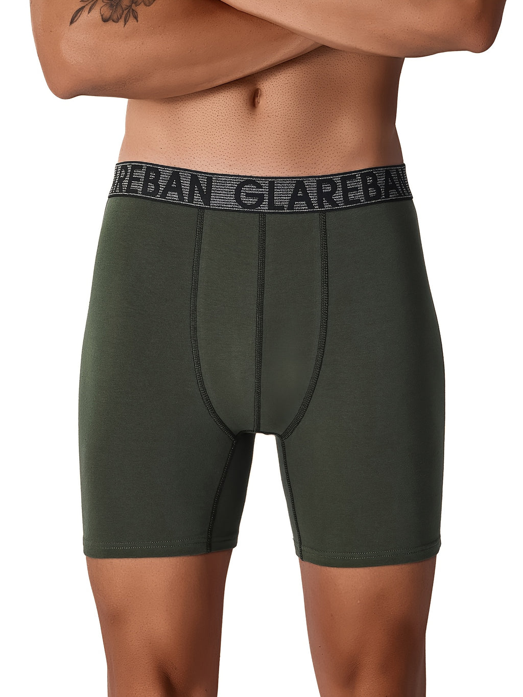 Boxer long coton homme — lot de 4, uni, assortiment S