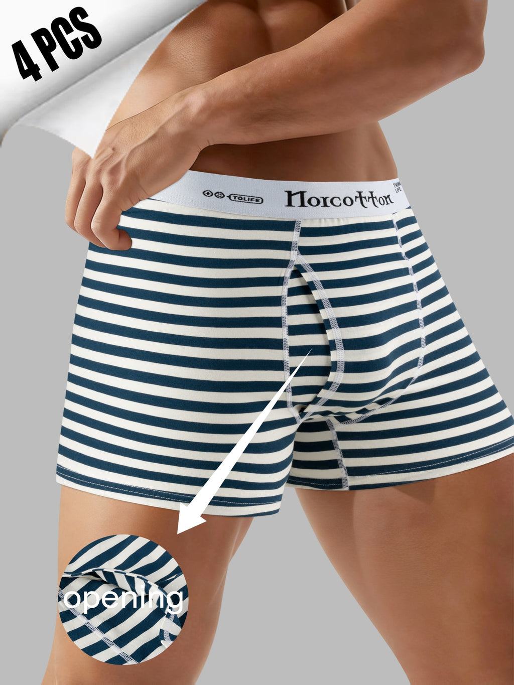 Slip taille haute respirant coton homme — lot de 4 — vue 7