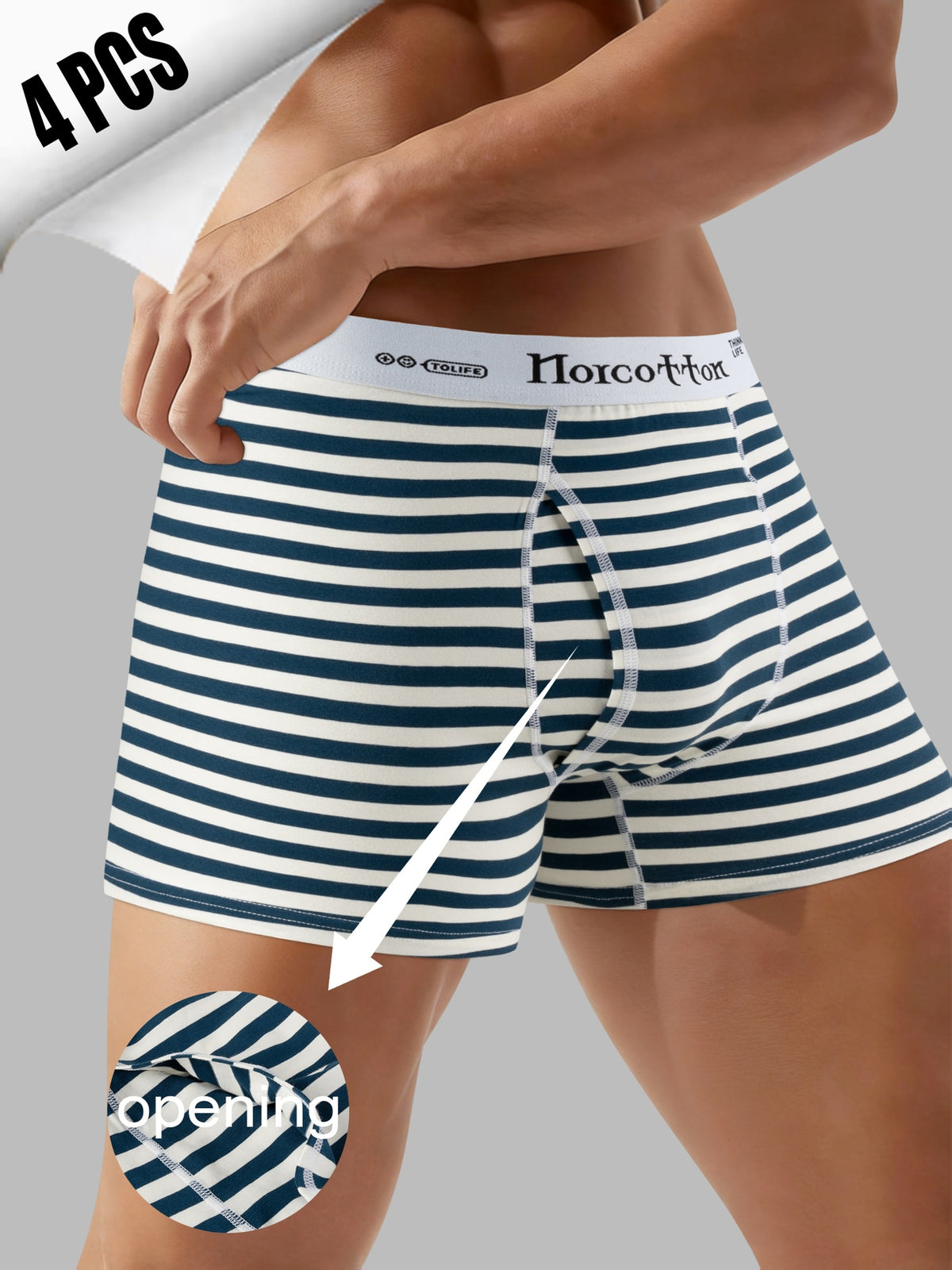 Slip taille haute respirant coton homme — lot de 4 — vue 7