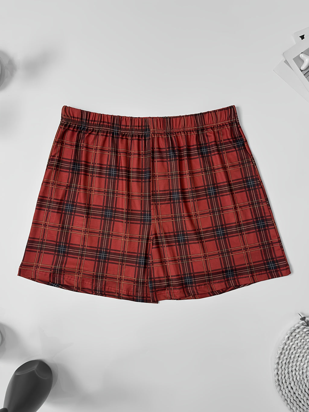 Boxer large d'intérieur microfibre homme — lot de 4, bourgogne
