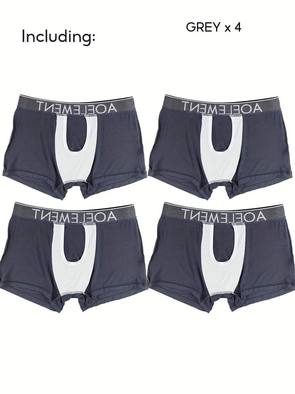 Slip large respirant homme — lot de 4, uni