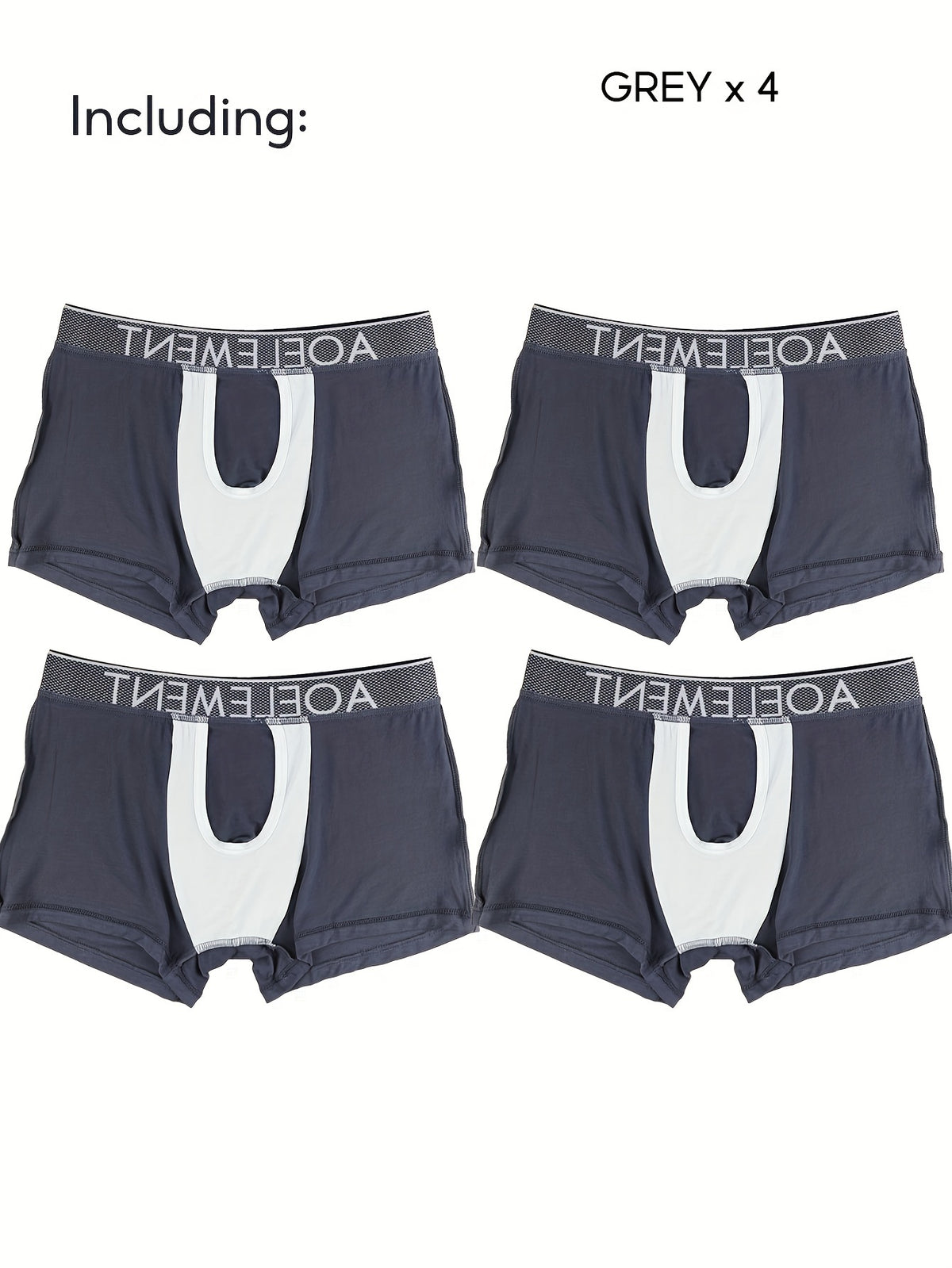 Slip large respirant homme — lot de 4, uni