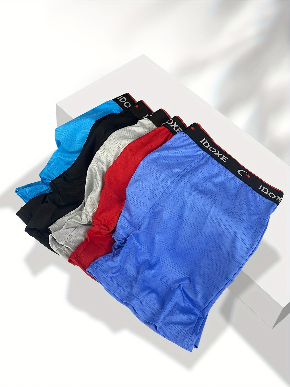 Boxer grande taille de sport microfibre homme — lot de 5, uni, assortiment E