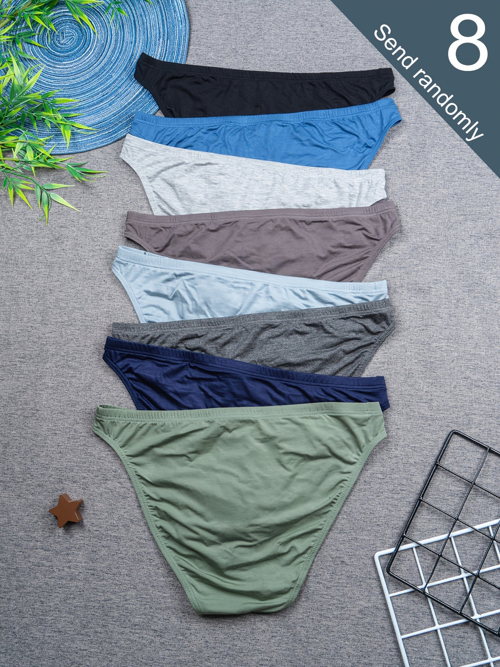 Slip moulant respirant modal homme — lot de 8, uni