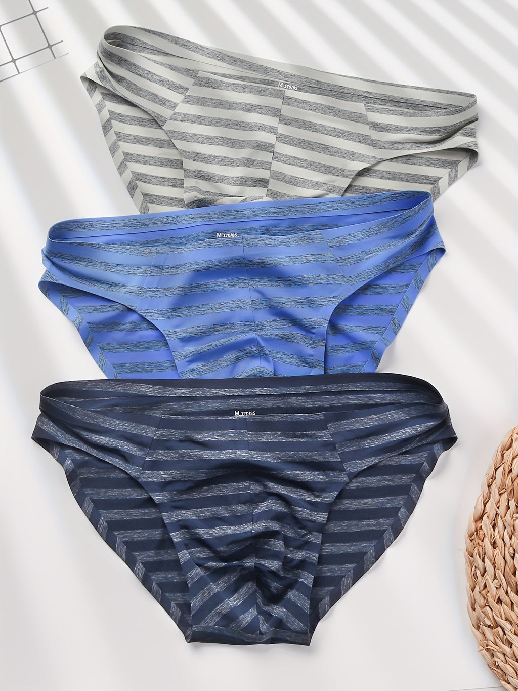 Slip sans couture taille basse microfibre homme — lot de 3, uni