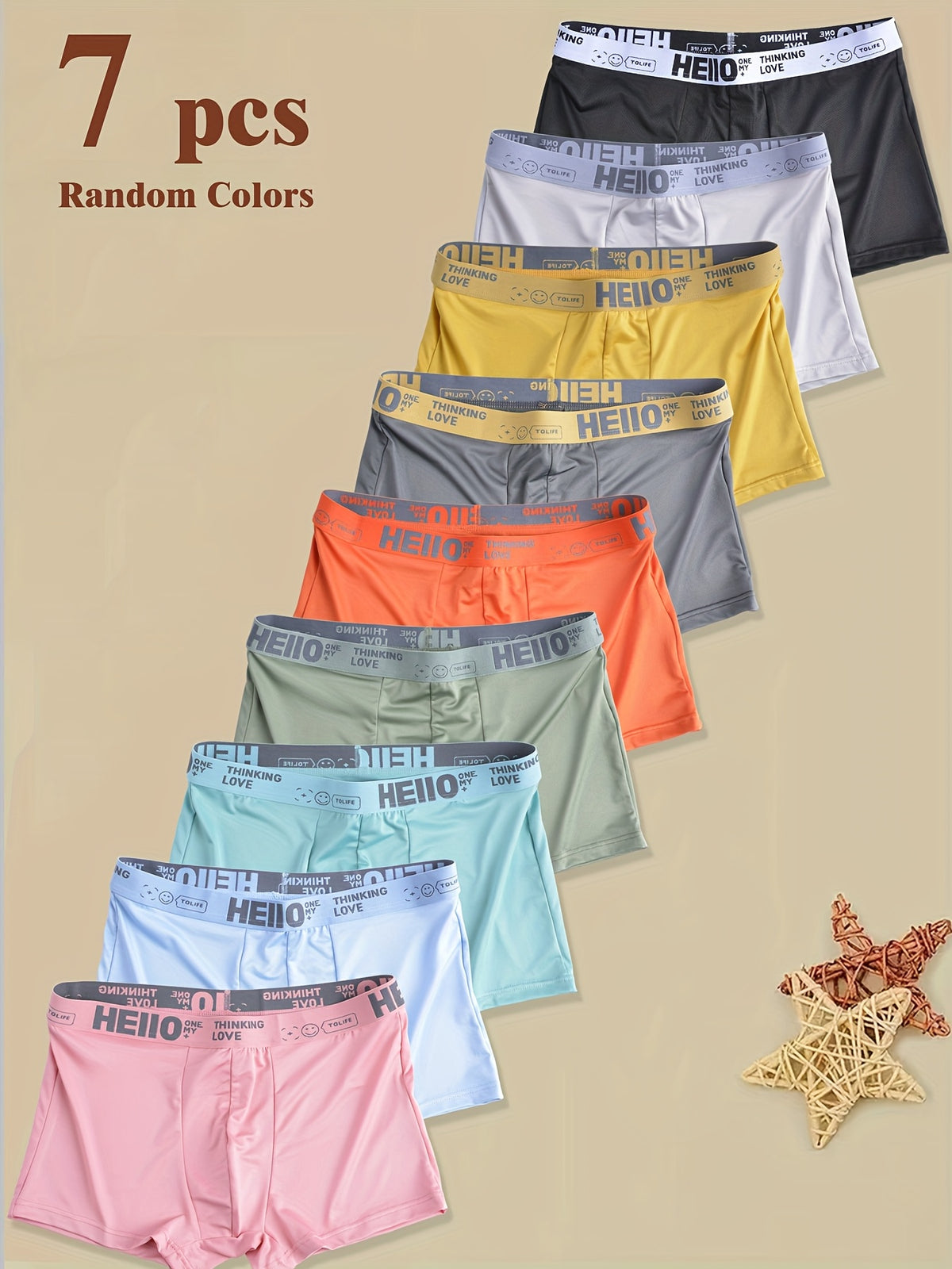 Boxer séchage rapide respirant microfibre homme — lot de 7, uni
