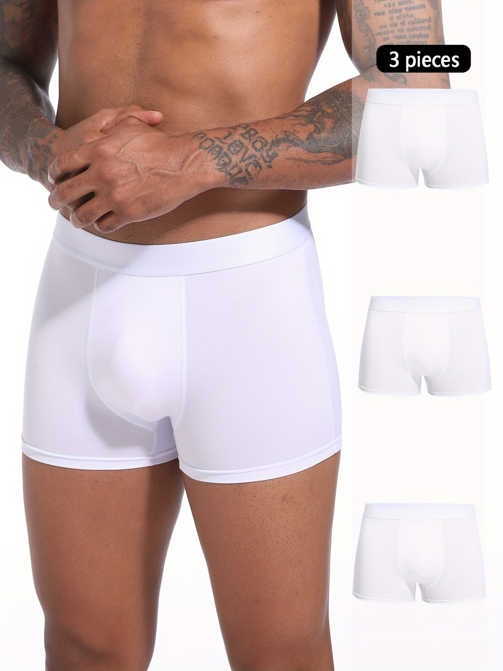 Boxer respirant microfibre homme — lot de 3, uni, du S au XXL