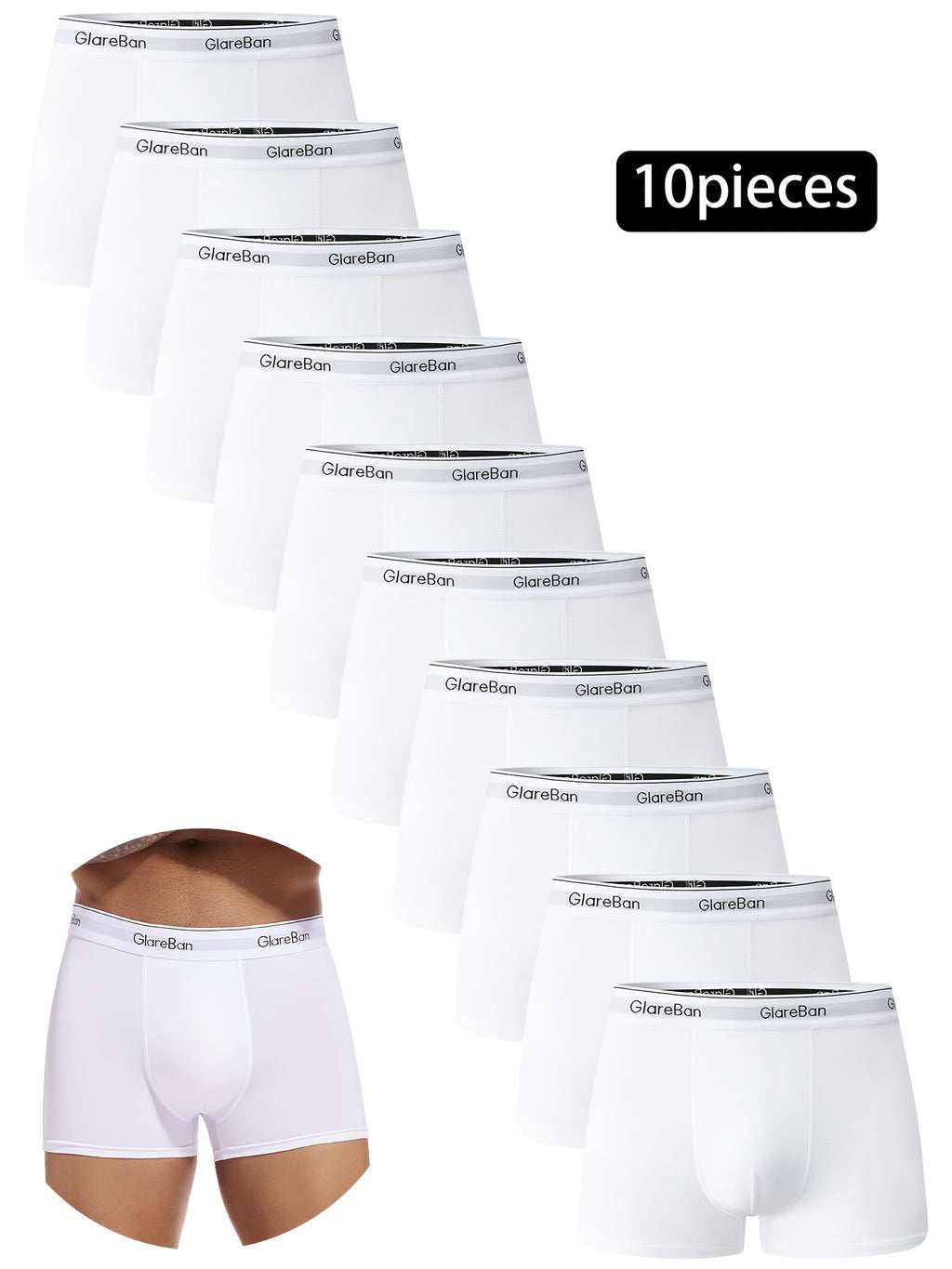 Slip coton homme — lot de 10, uni