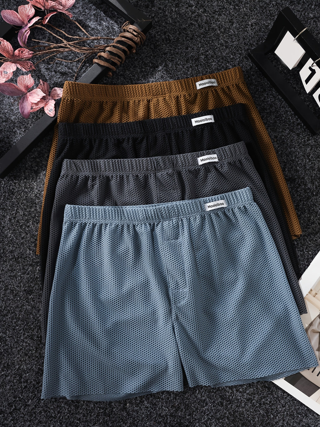 Boxer sans couture large homme — lot de 4, uni