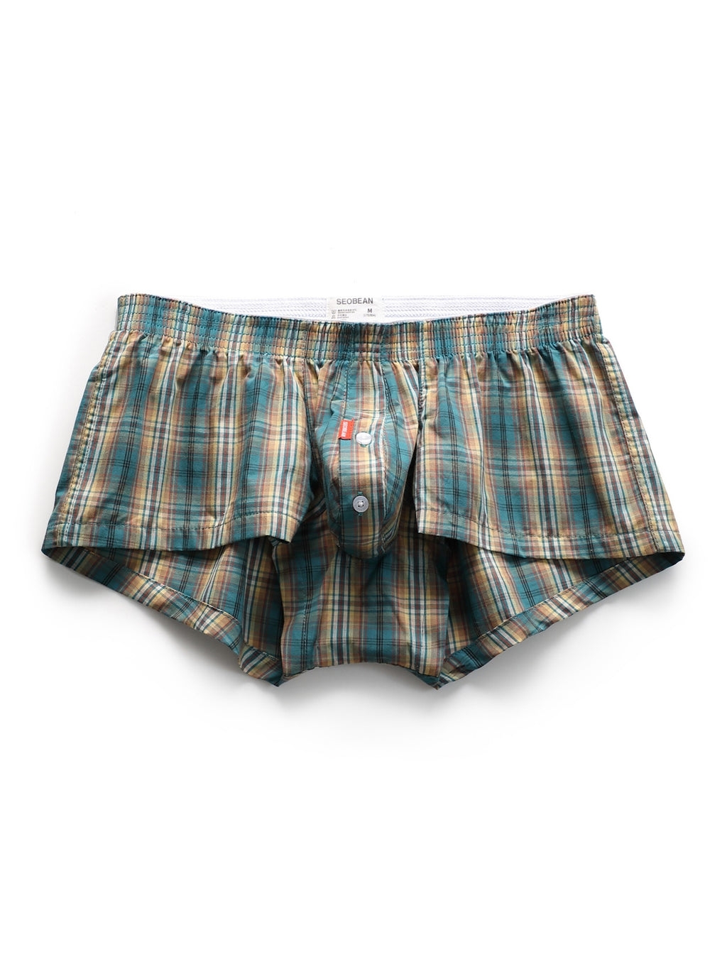 Boxer large de sport coton homme — lot de 2, à carreaux