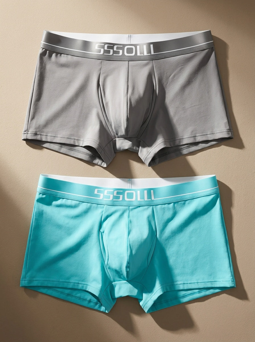 Boxer grande taille respirant coton homme — lot de 2, uni