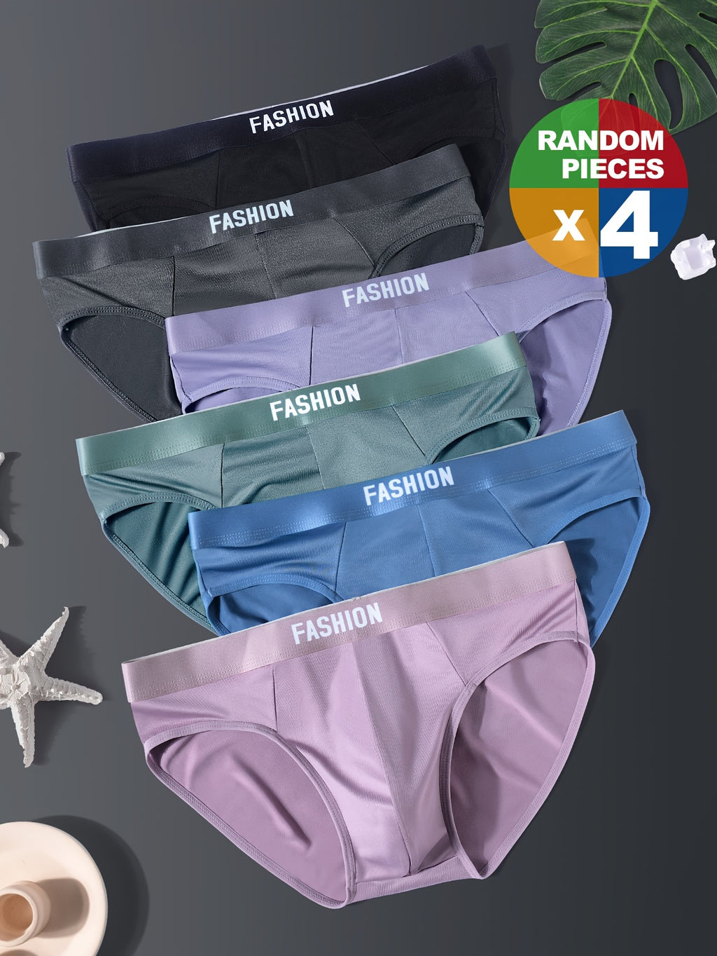 Slip respirant microfibre homme — lot de 4, uni, du S au XXL