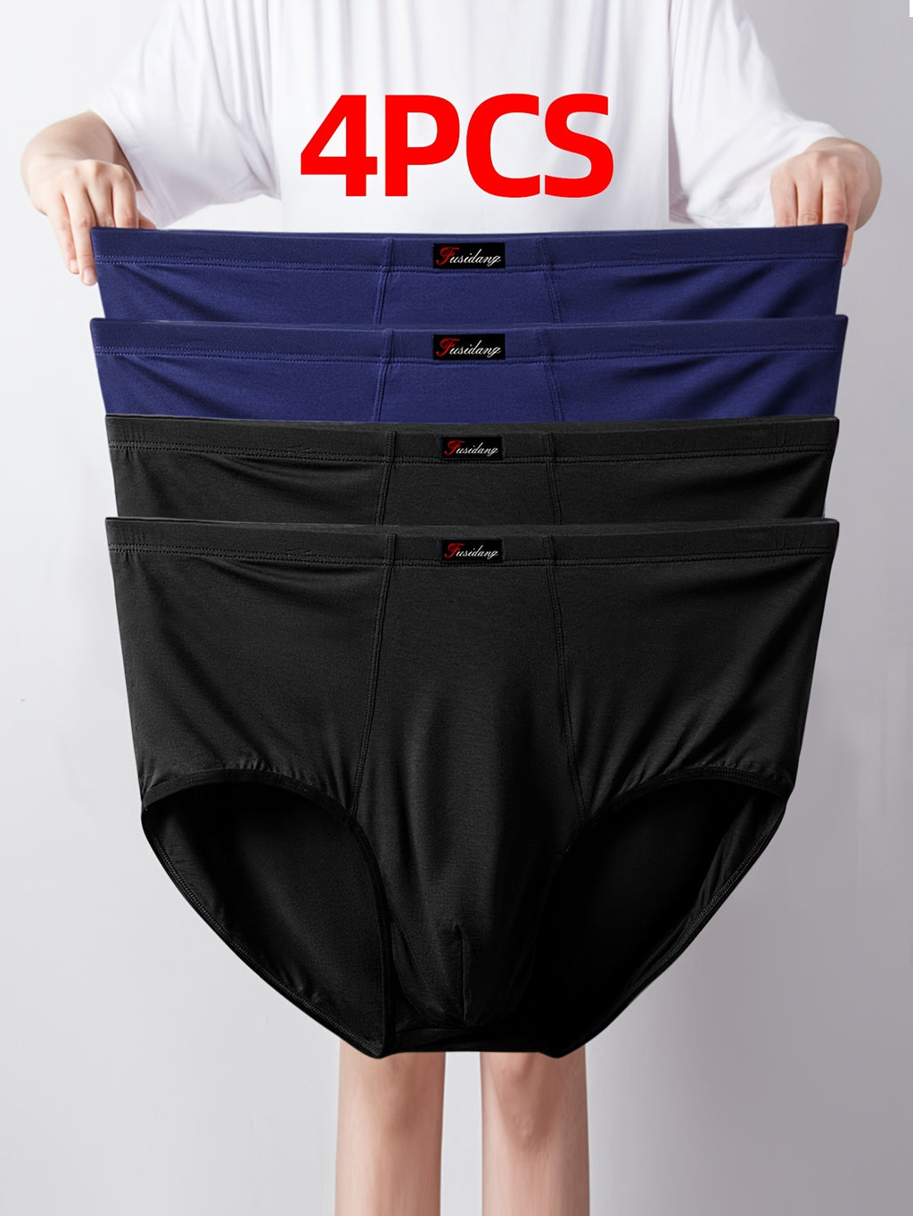 Boxer taille haute large modal homme — lot de 4