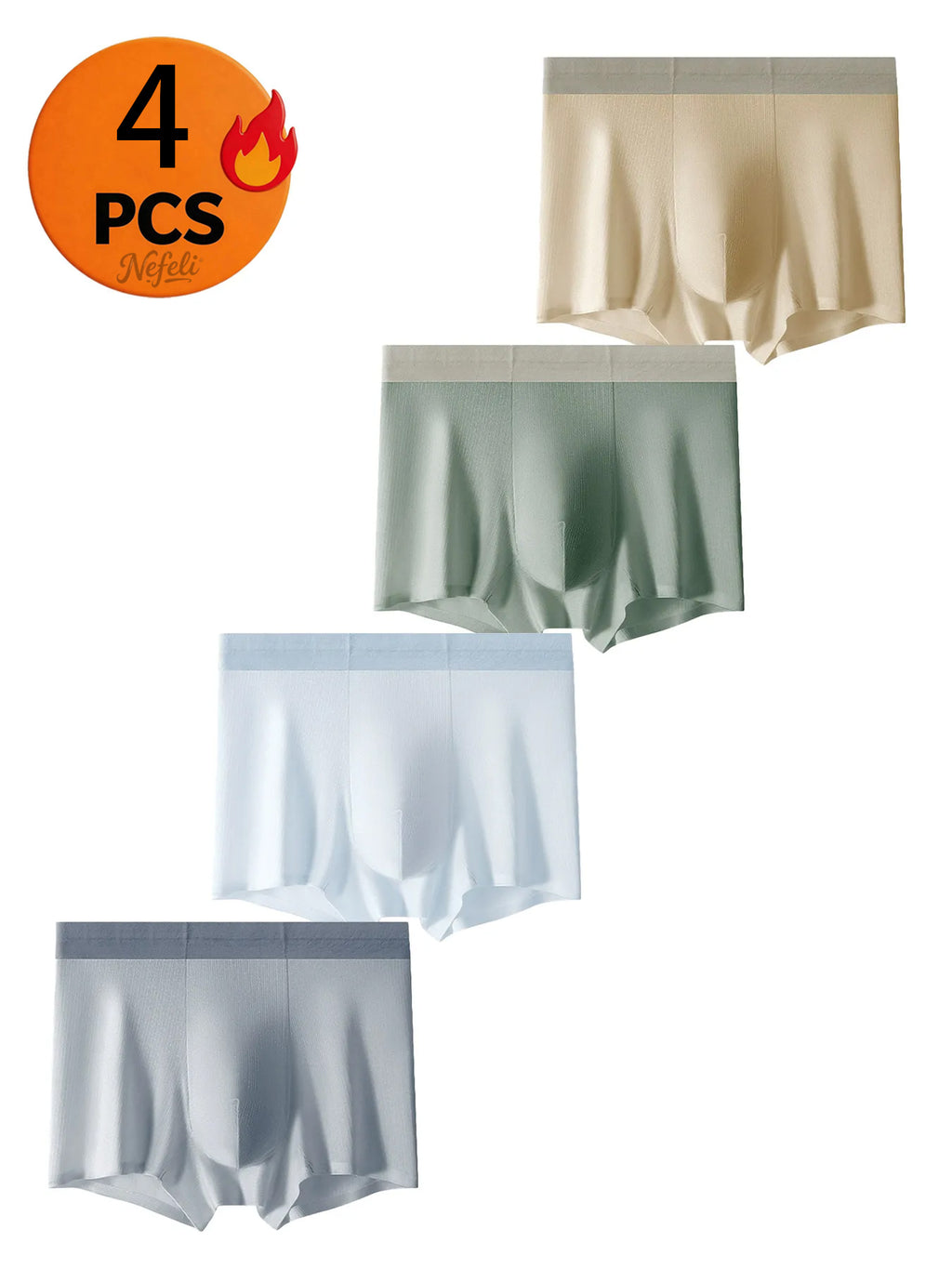 Boxer sans couture respirant microfibre homme — lot de 4, uni
