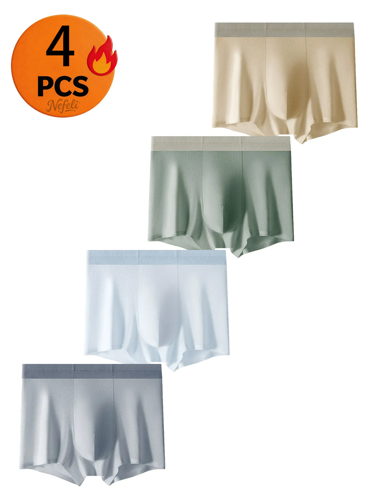 Boxer sans couture respirant microfibre homme — lot de 4, uni