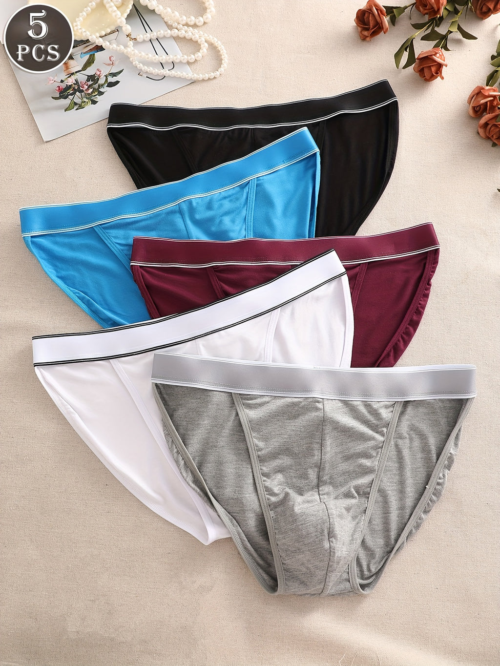 Slip de sport respirant coton homme — lot de 5, uni, du S au XL