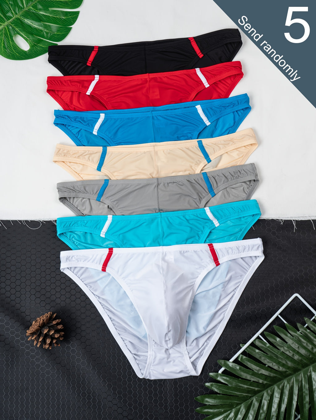 Slip moulant séchage rapide microfibre homme — lot de 5, uni