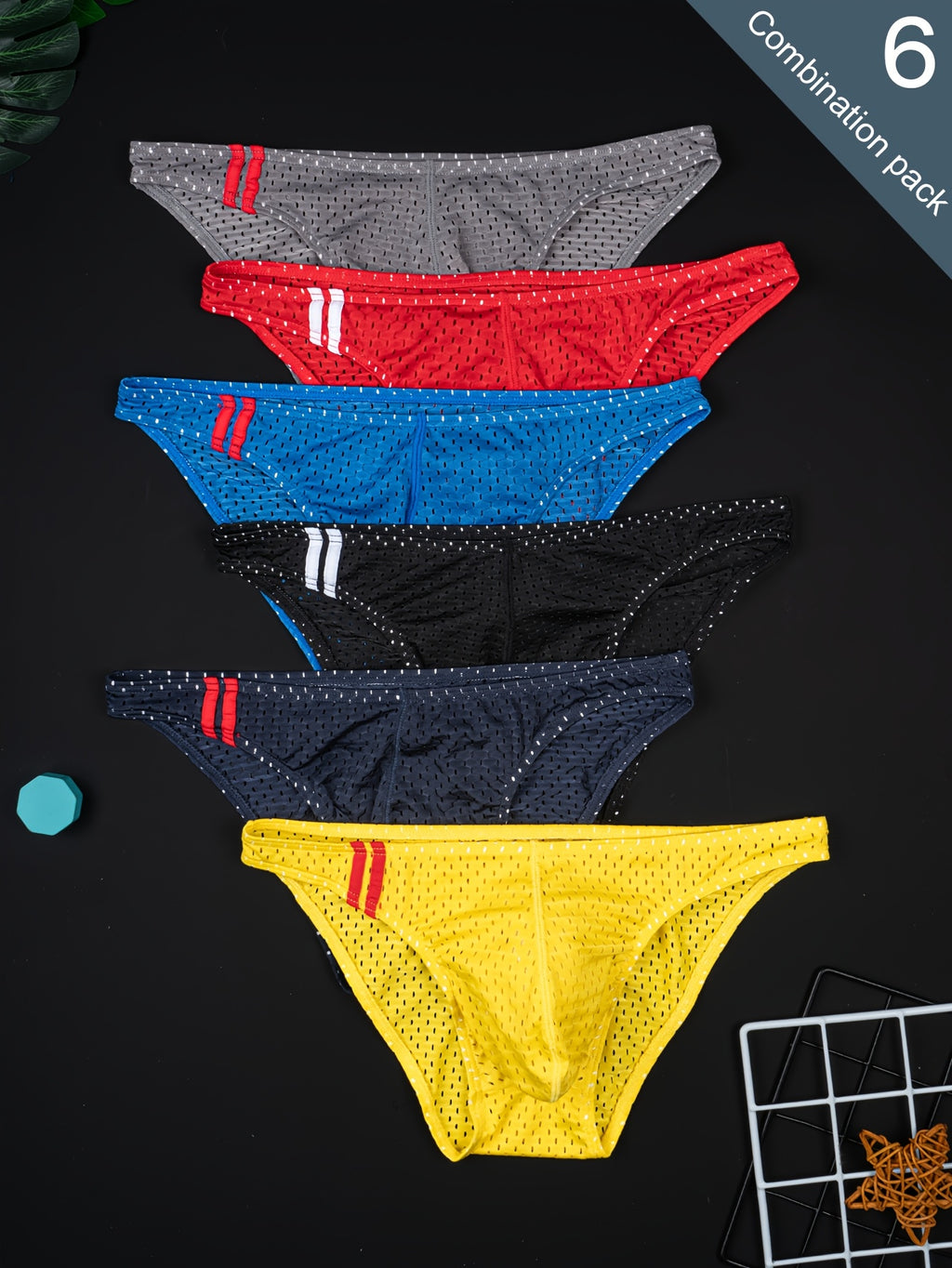 Slip extensible microfibre homme — lot de 6, 15 % d'élasthanne