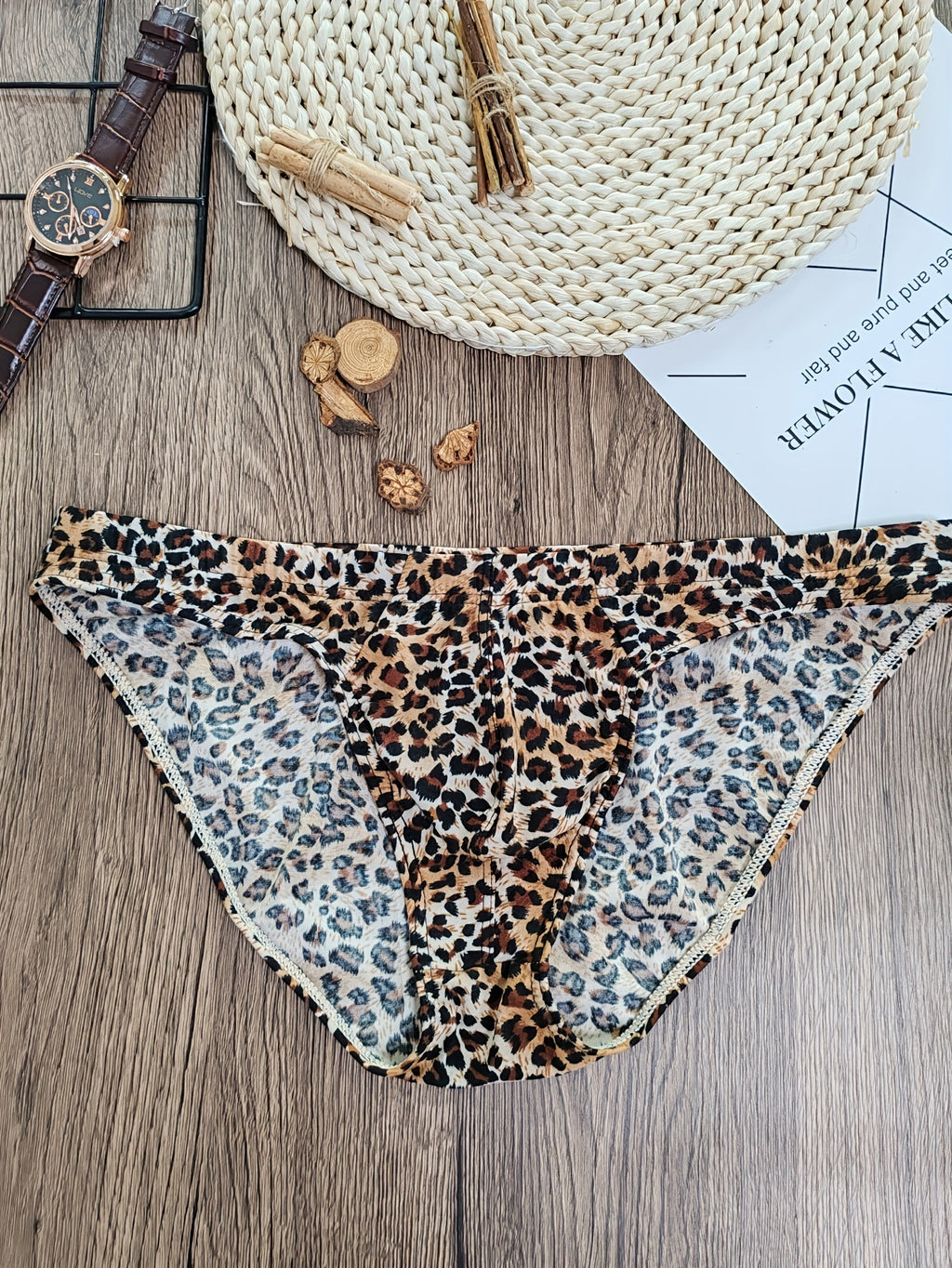Slip microfibre homme — lot de 3, imprimé tigre + pois léopard + floral
