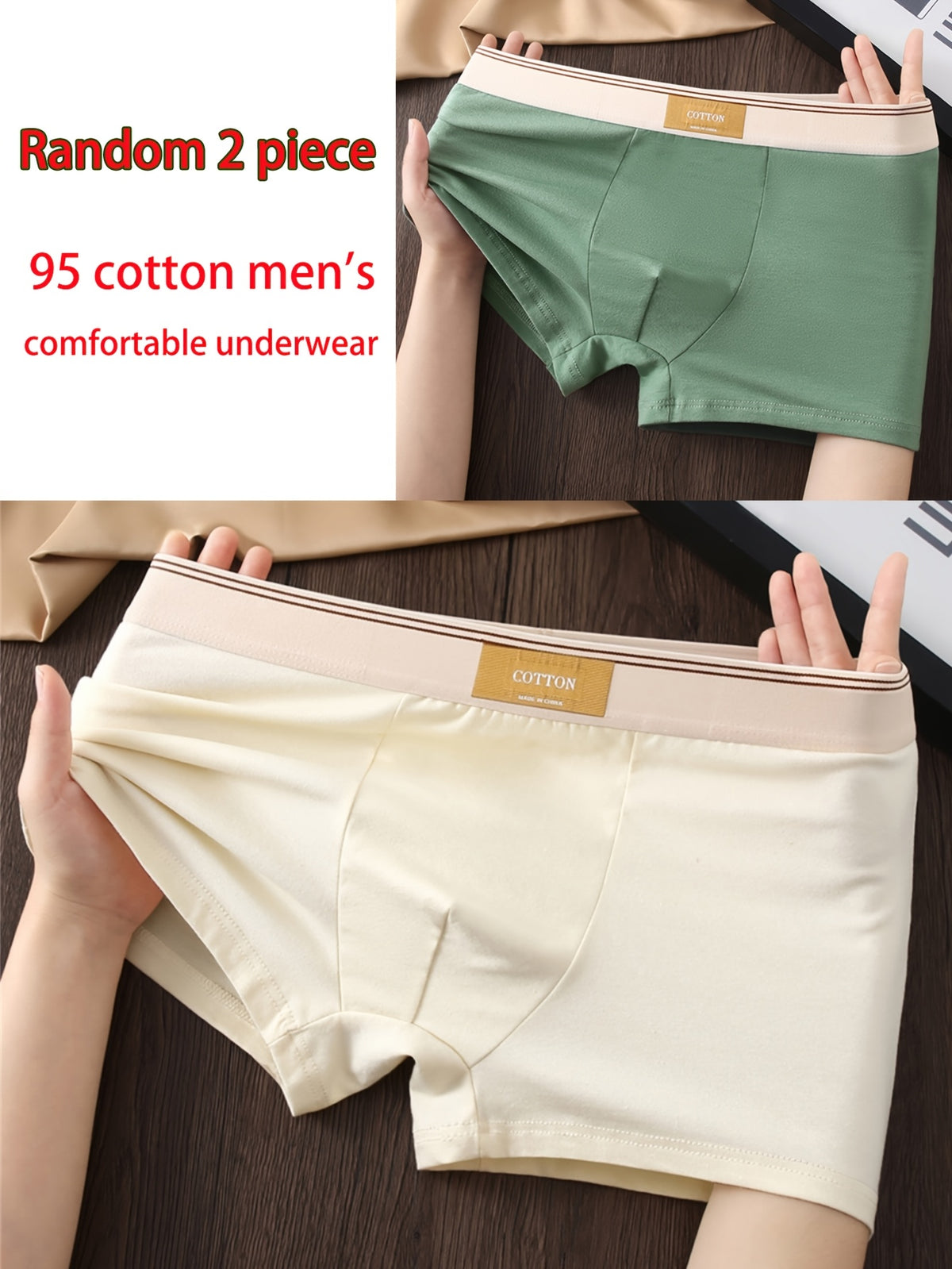 Boxer respirant coton homme — lot de 2, uni, assortiment S, du XS au XL — vue 6