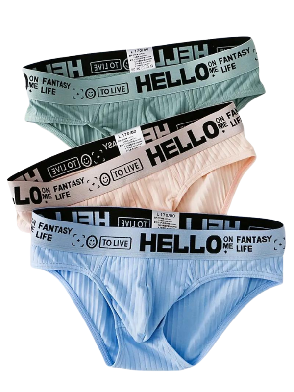 Slip extensible homme — lot de 3, assorti blanc et bleu