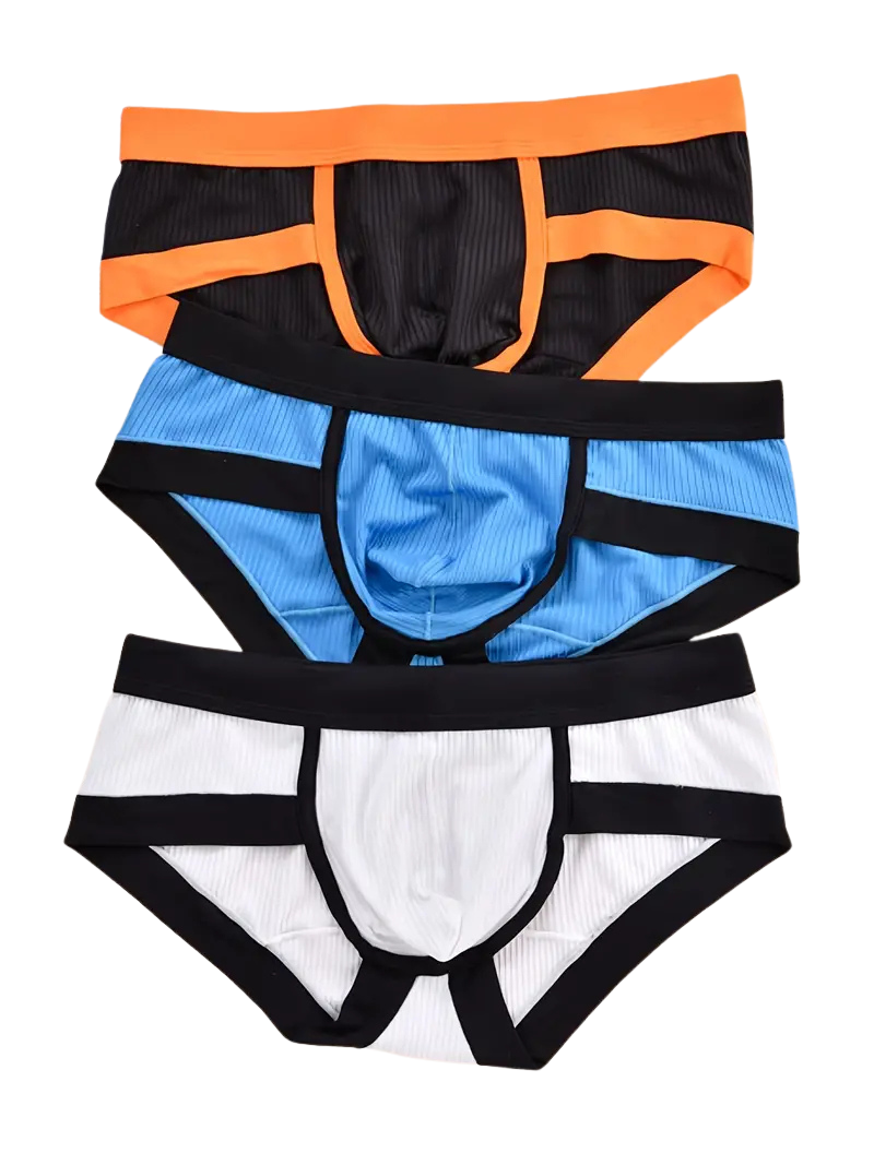 Slip sexy respirant homme — lot de 3, coupe échancrée