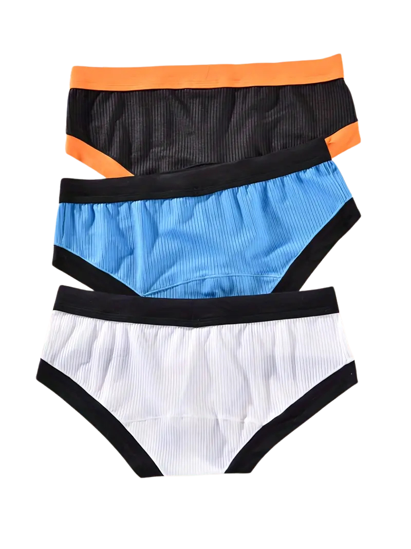 Slip sexy respirant homme — lot de 3, coupe échancrée