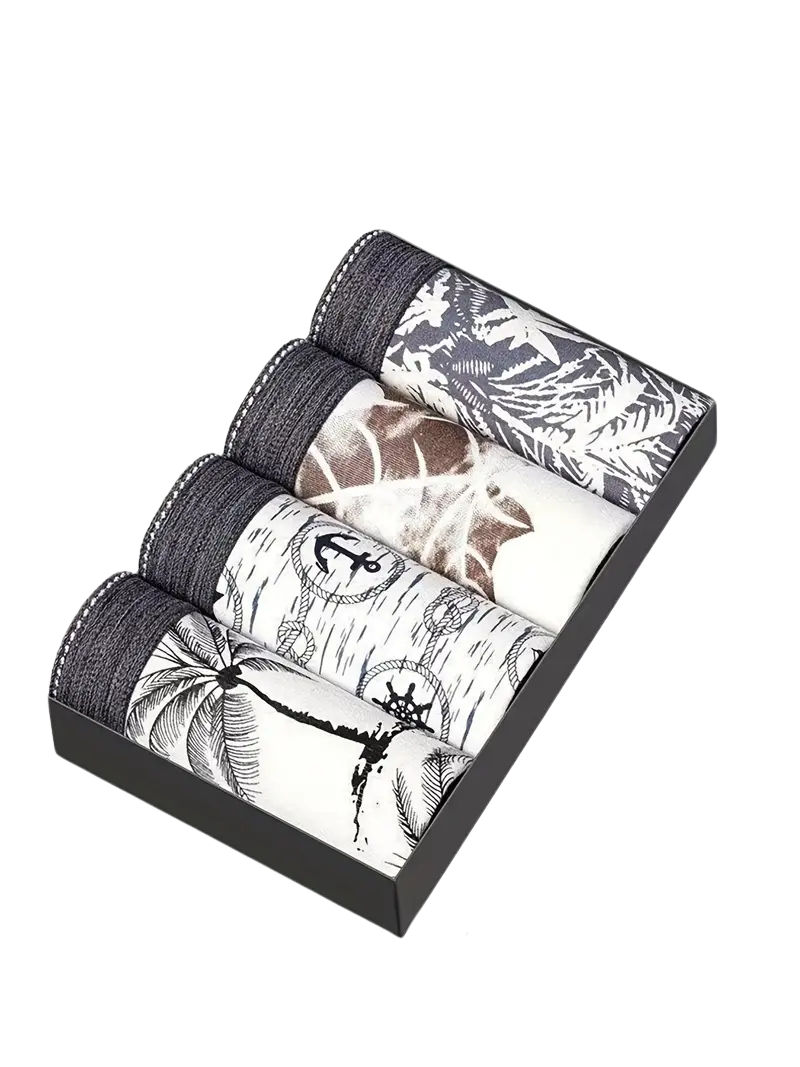 Boxer sexy respirant homme — lot de 4, coupe échancrée