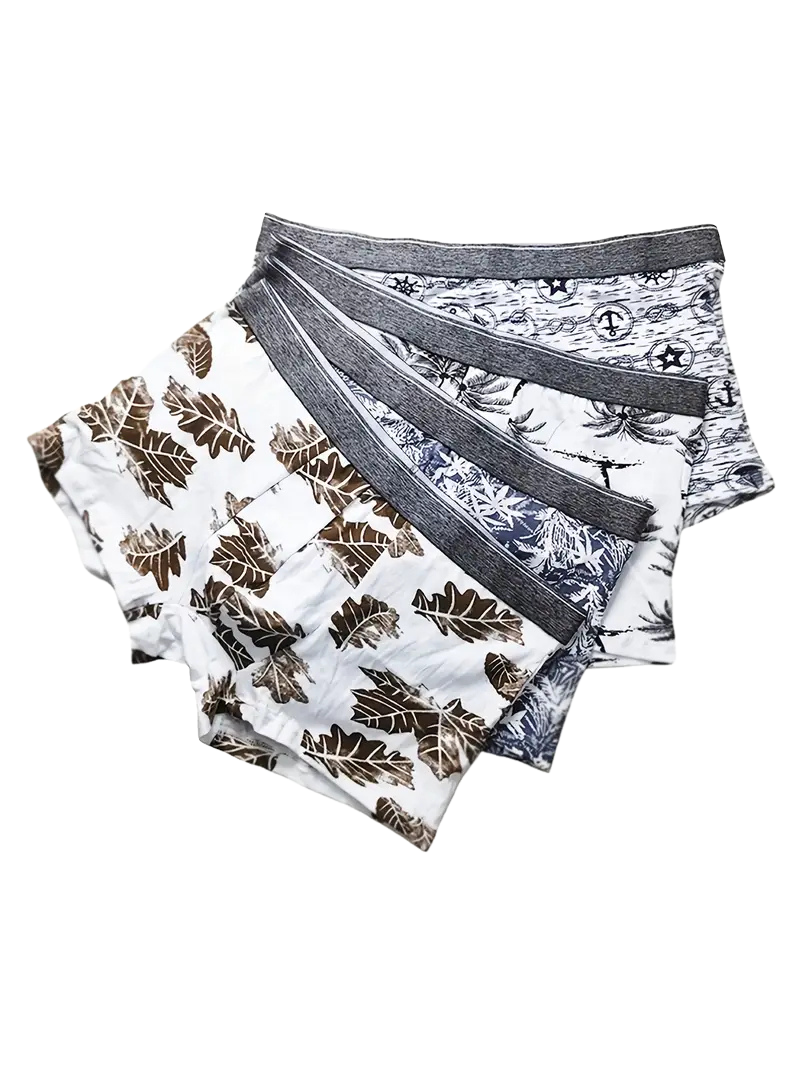 Boxer sexy respirant homme — lot de 4, coupe échancrée