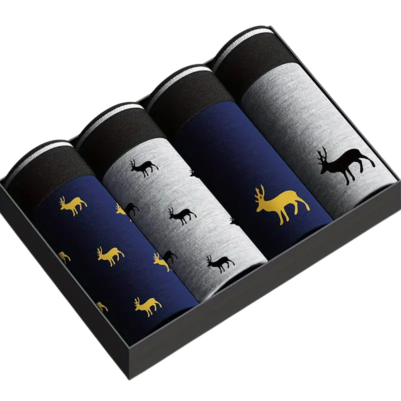 Boxer sexy respirant homme — lot de 4, coupe échancrée