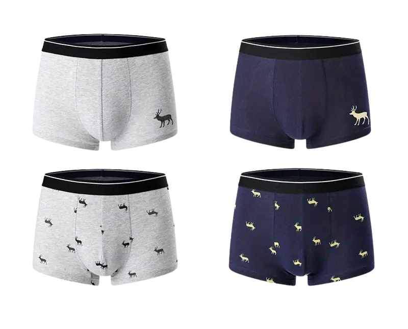 Boxer sexy respirant homme — lot de 4, coupe échancrée