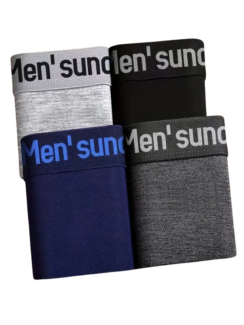 Boxer respirant homme — lot de 4, maille technique, assorti gris et rouge