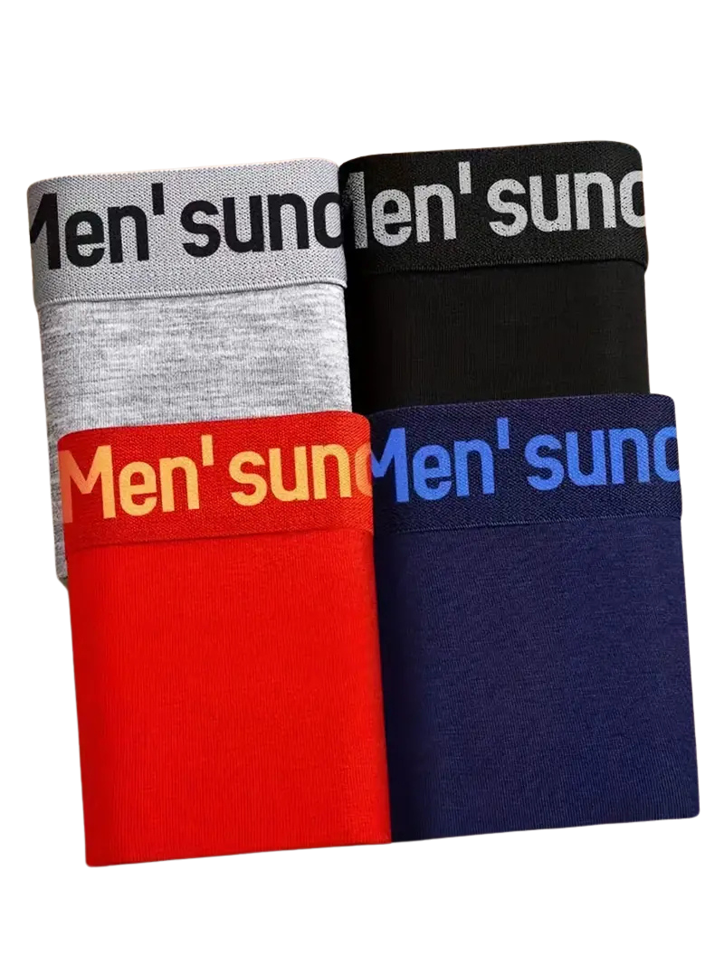 Boxer respirant homme — lot de 4, maille technique, assorti gris et rouge