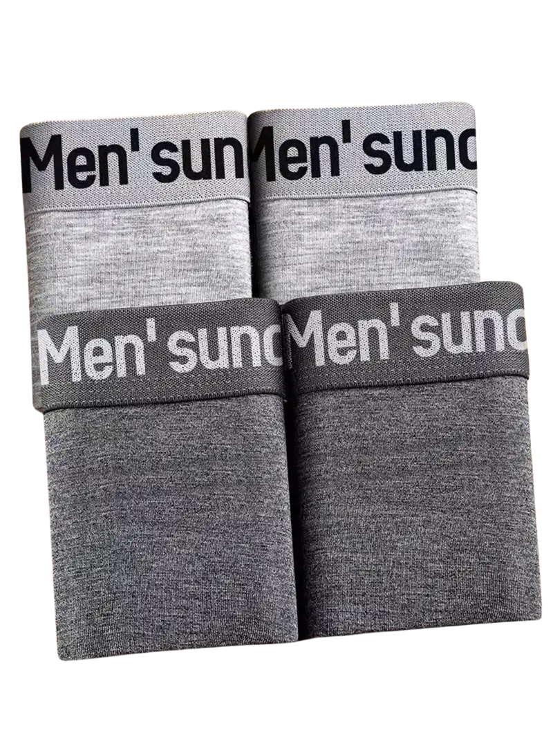 Boxer respirant homme — lot de 4, maille technique, assorti gris et rouge