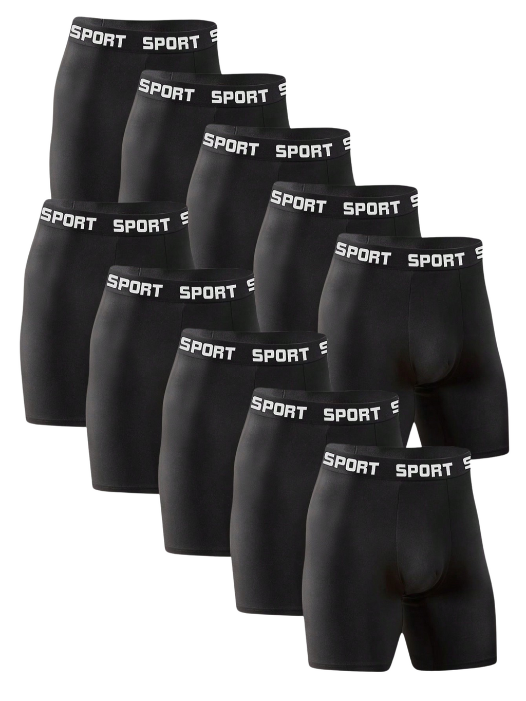 Boxer séchage rapide de sport homme — lot de 10, maille technique