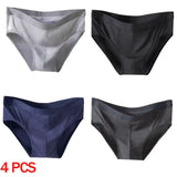 Slip grande taille respirant soie homme — lot de 4