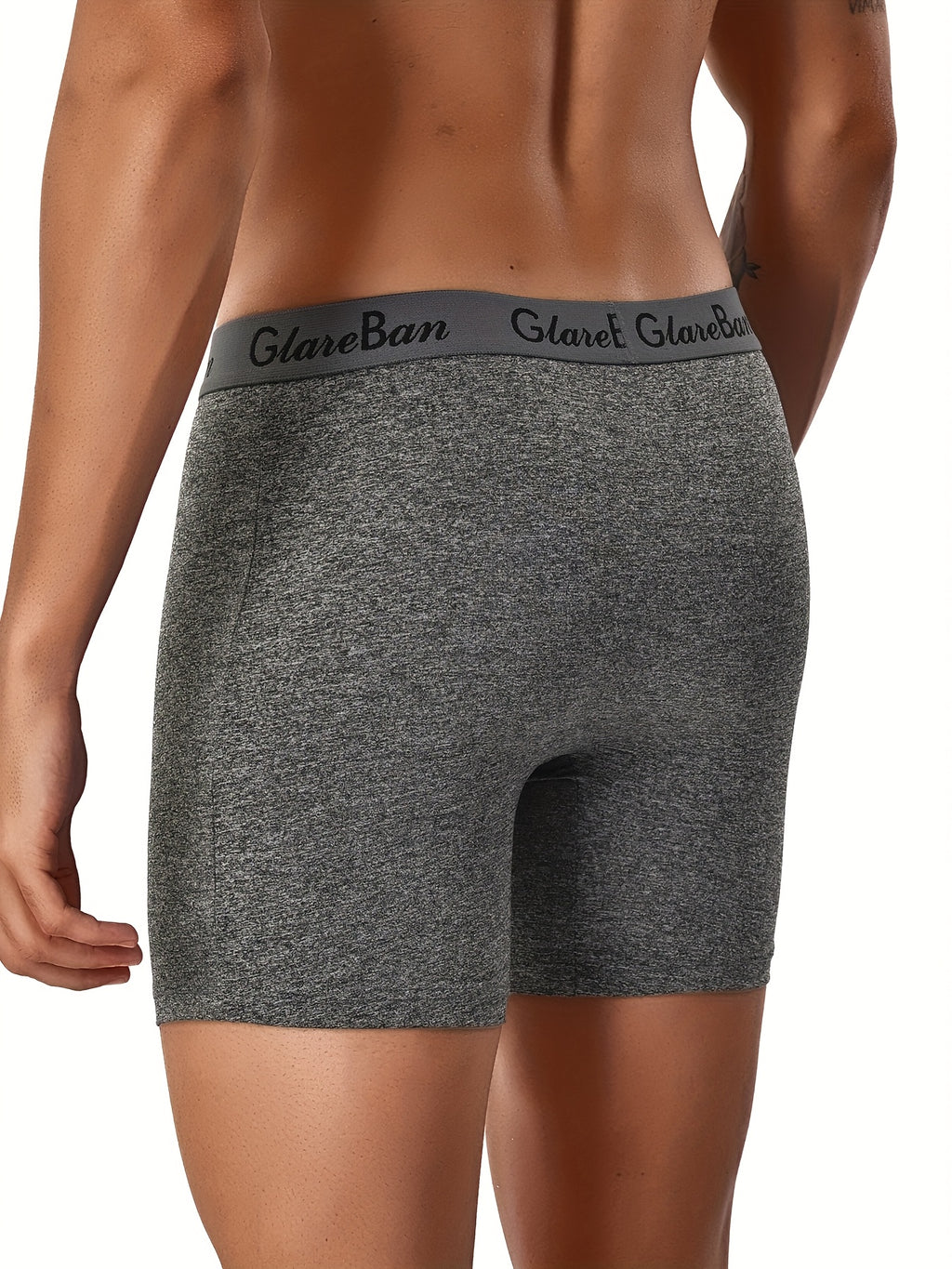 Boxer long microfibre homme — lot de 5, uni, assortiment E