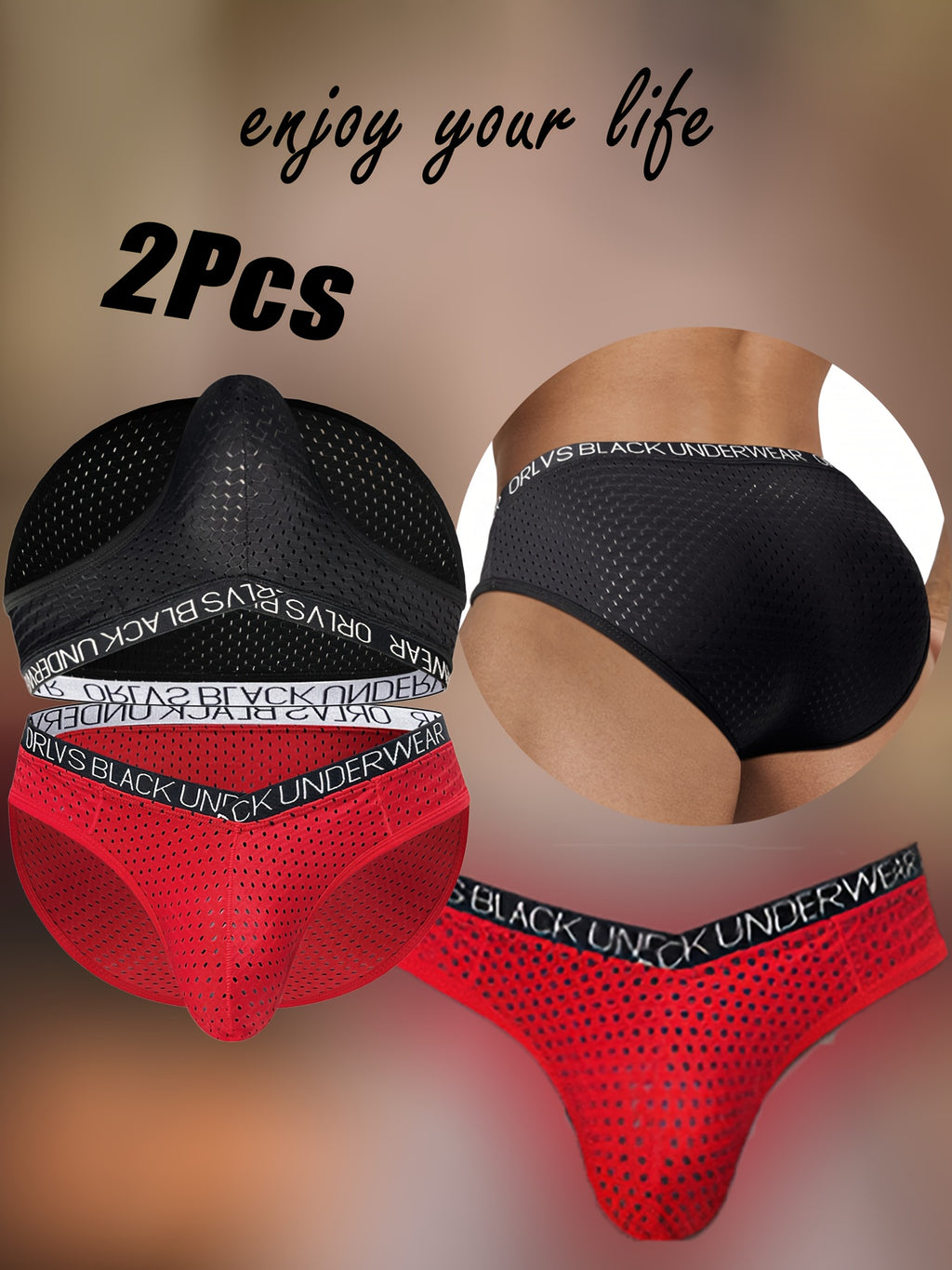 Slip taille basse séchage rapide homme — lot de 2, uni