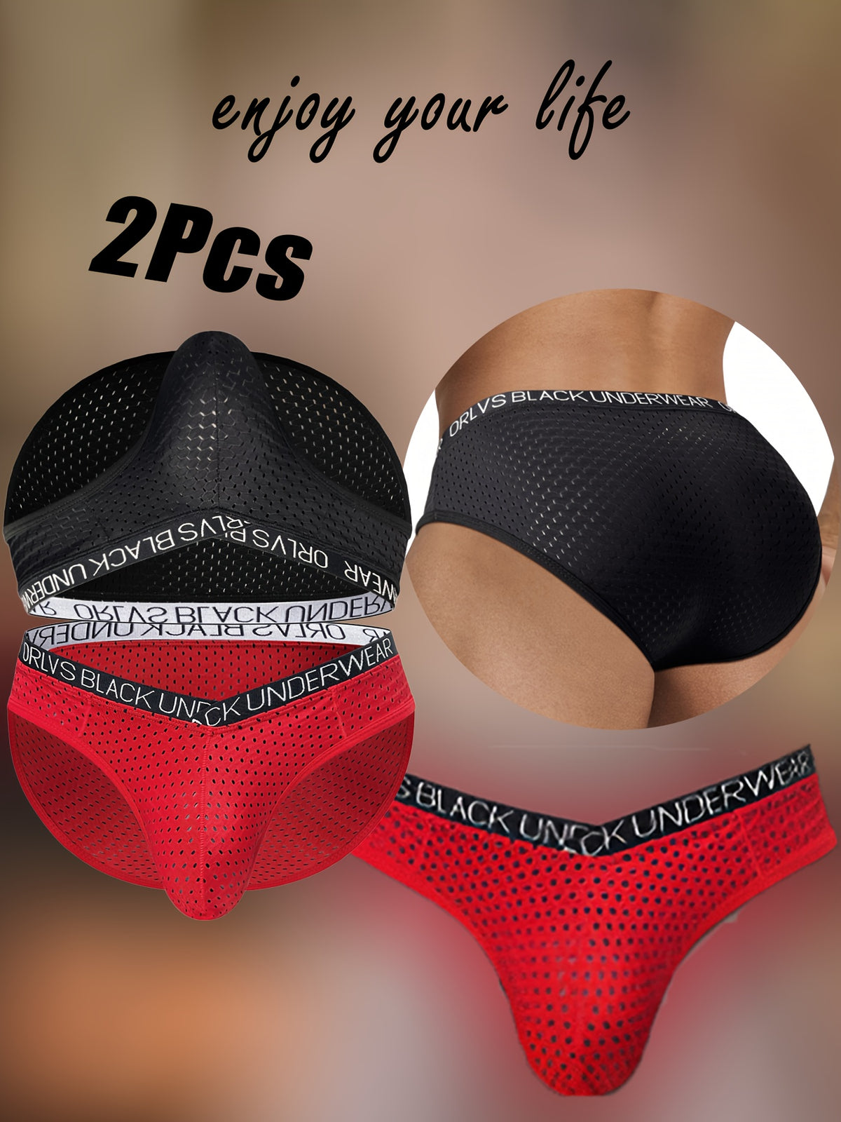Slip taille basse séchage rapide homme — lot de 2, uni