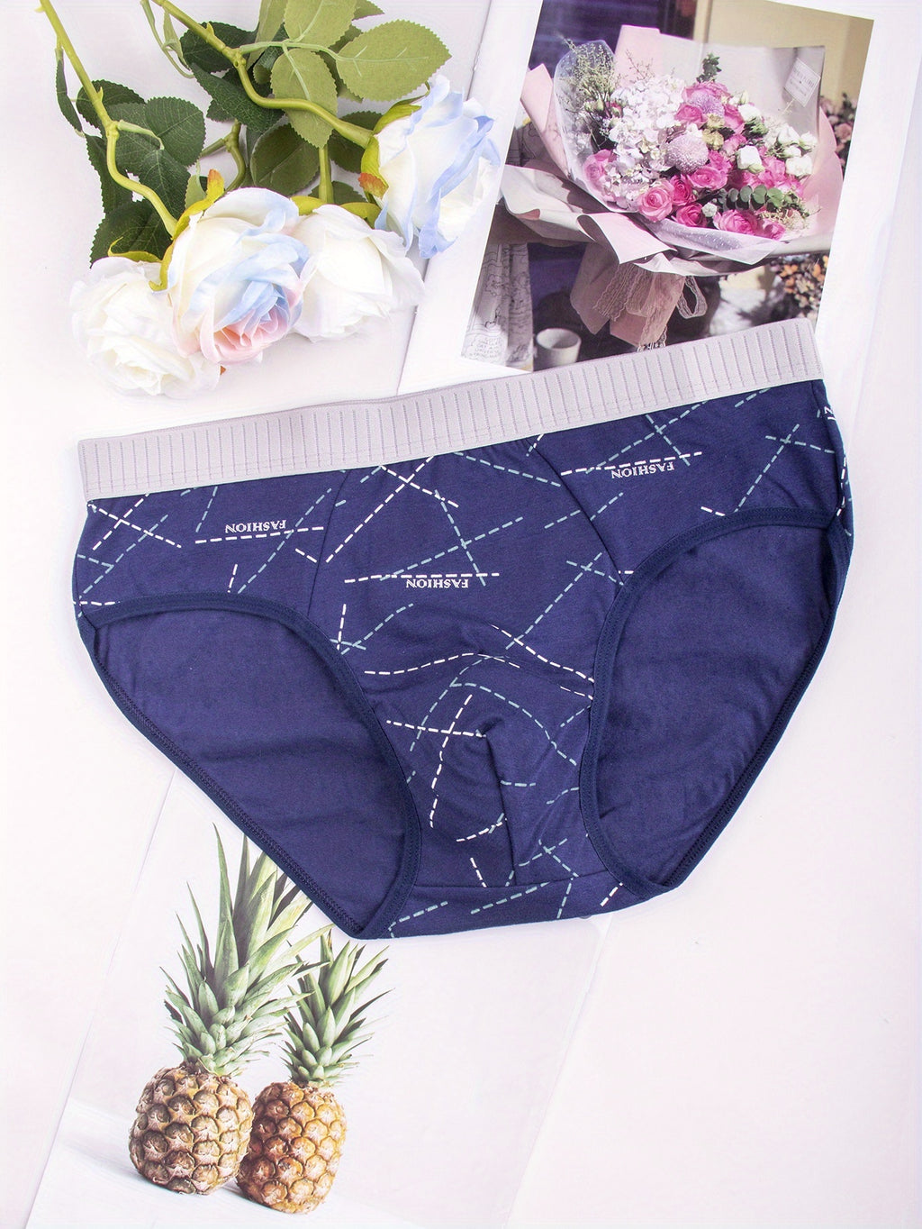 Slip respirant coton homme — lot de 3, géométrique