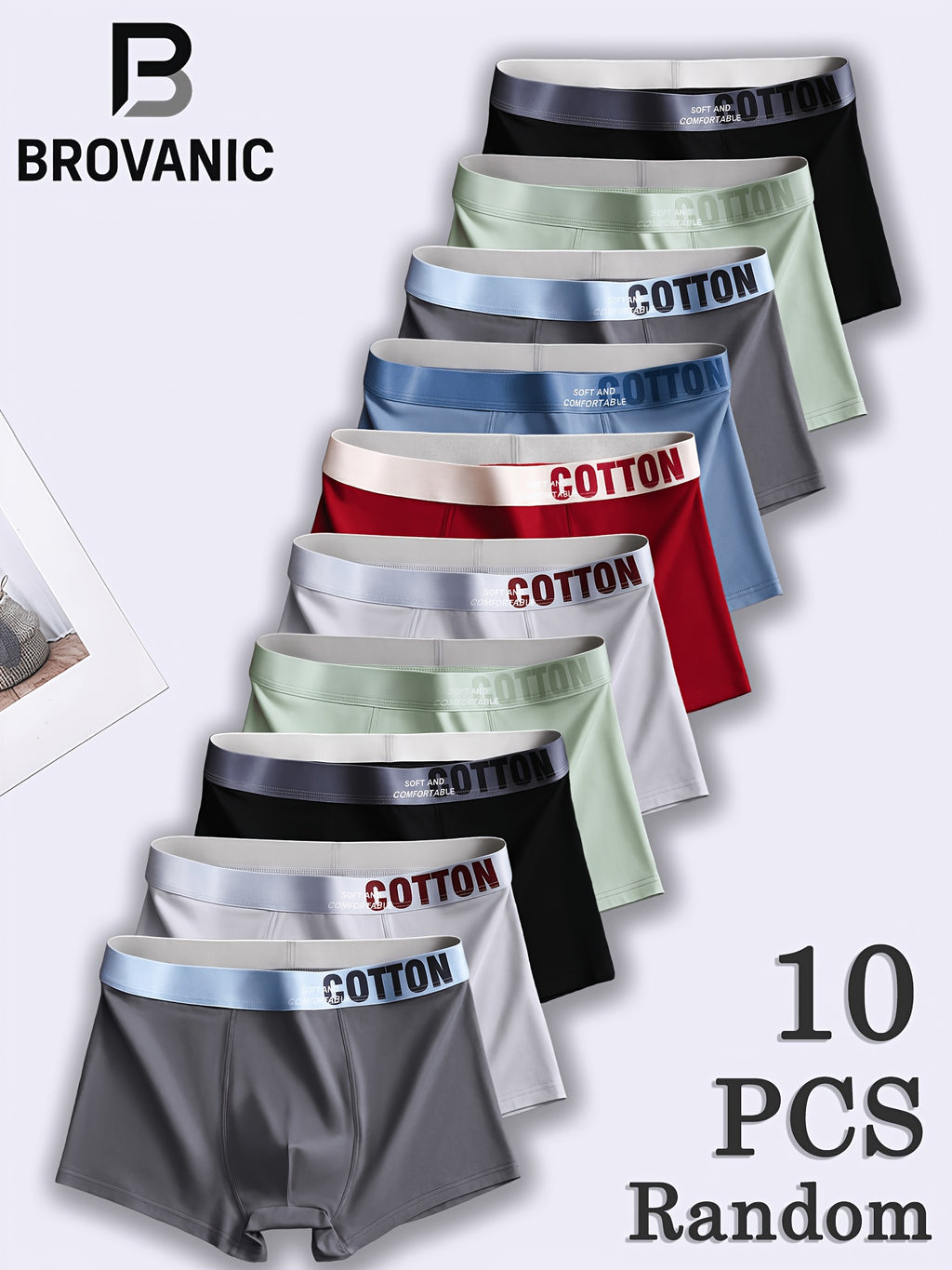 Boxer grande taille respirant coton homme, variétés assorties