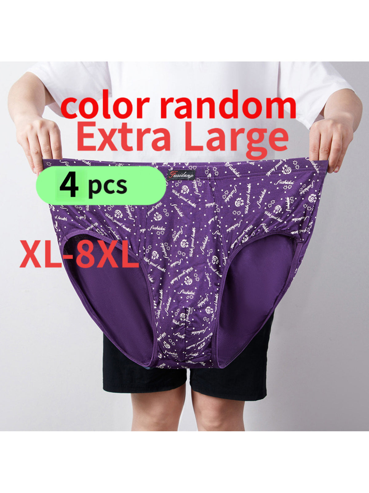 Slip grande taille respirant modal homme — lot de 4, imprimé